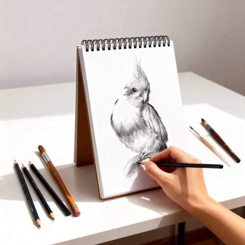 Spiral-bound sketchbook