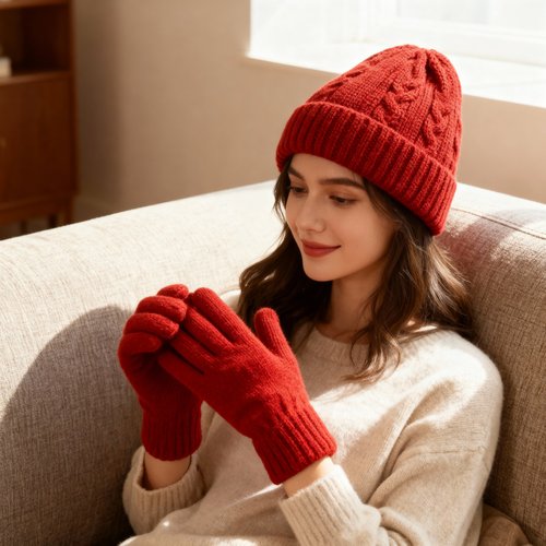 wool cap gloves